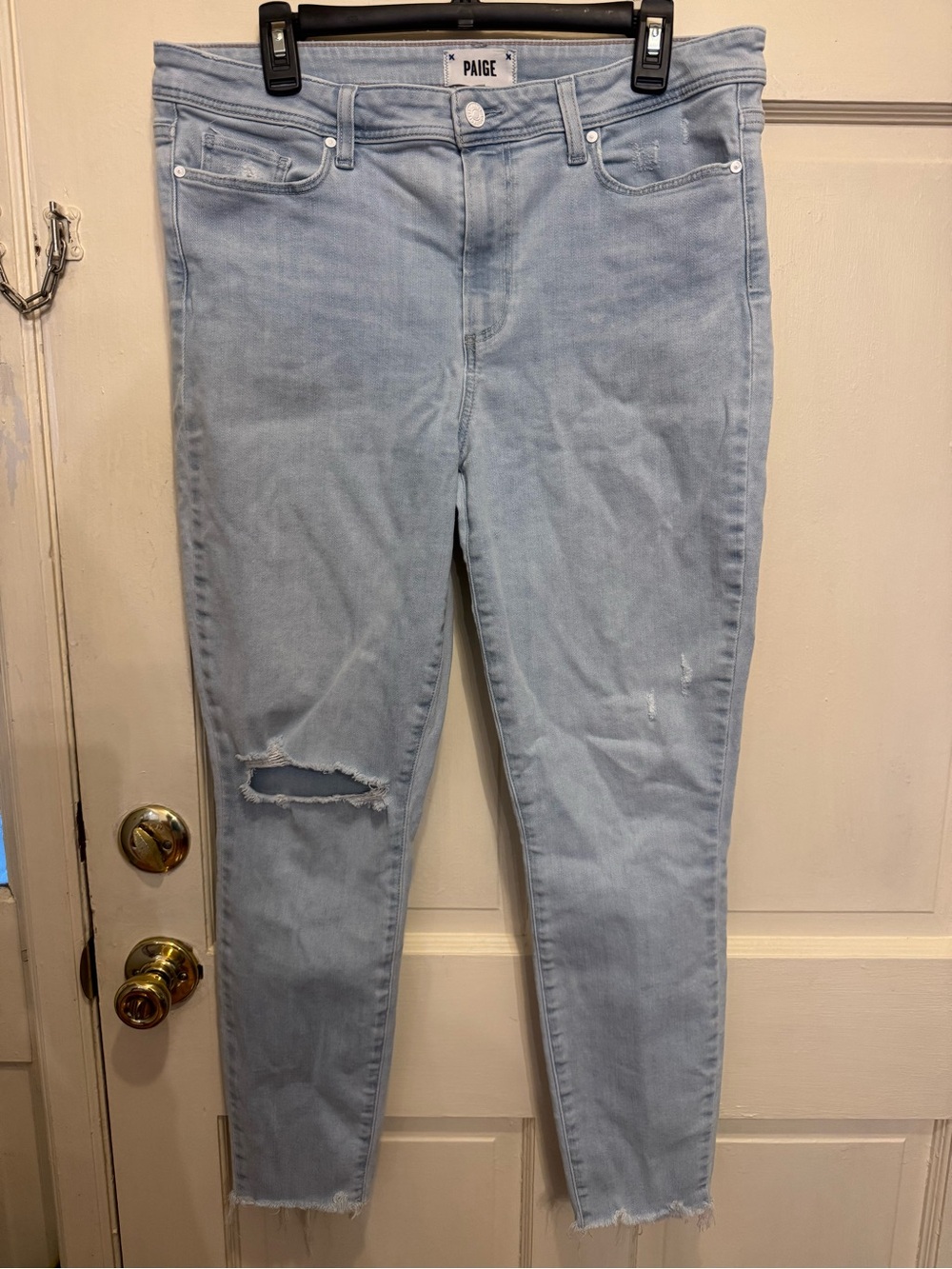 PAIGE Huxton Ankle Distressed Skinny Jeans Sz 32
